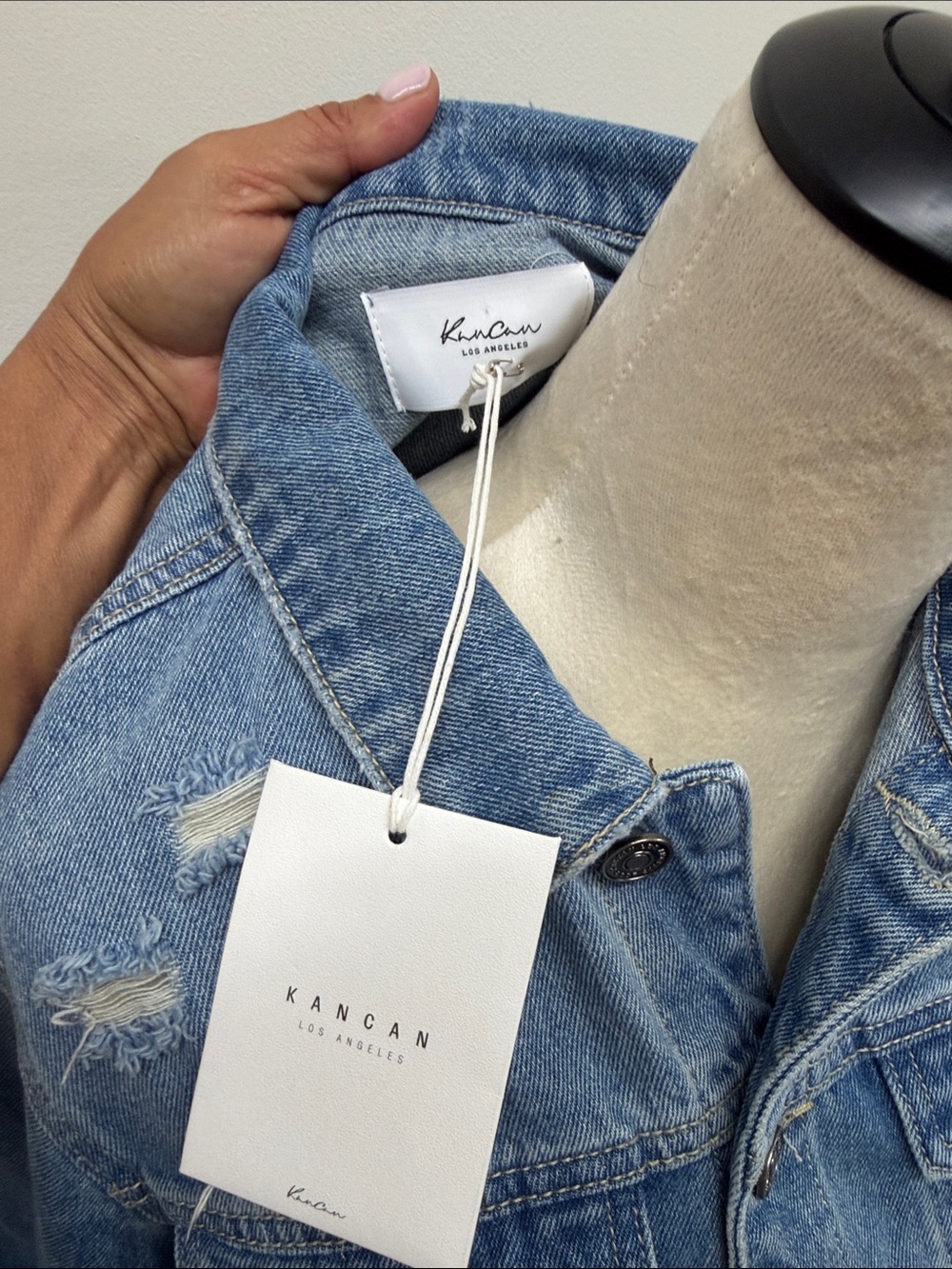 Kancan Classic Light Wash Distressed Denim Jackets - Picture 5 of 5